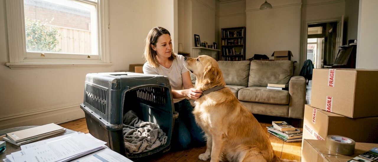 Melbourne pet owner preparing for safe move