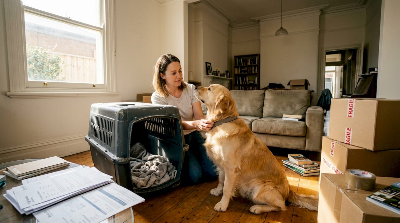 Melbourne pet owner preparing for safe move