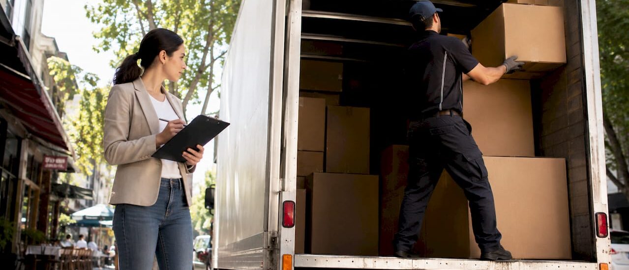 Woman managing shared truck moving in Melbourne