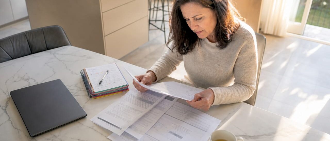 Woman reviewing interstate moving cost quotes