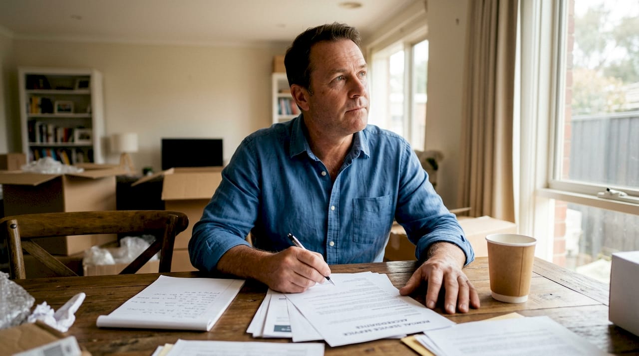 Man reviewing removal service accreditation papers
