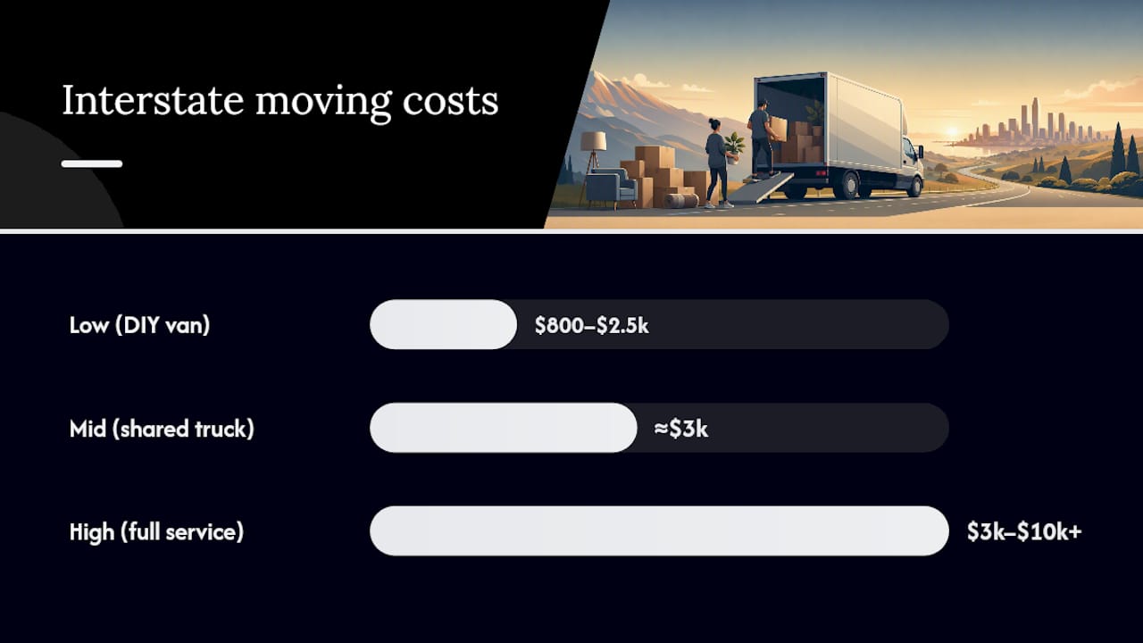 Comparison chart of interstate moving budgets