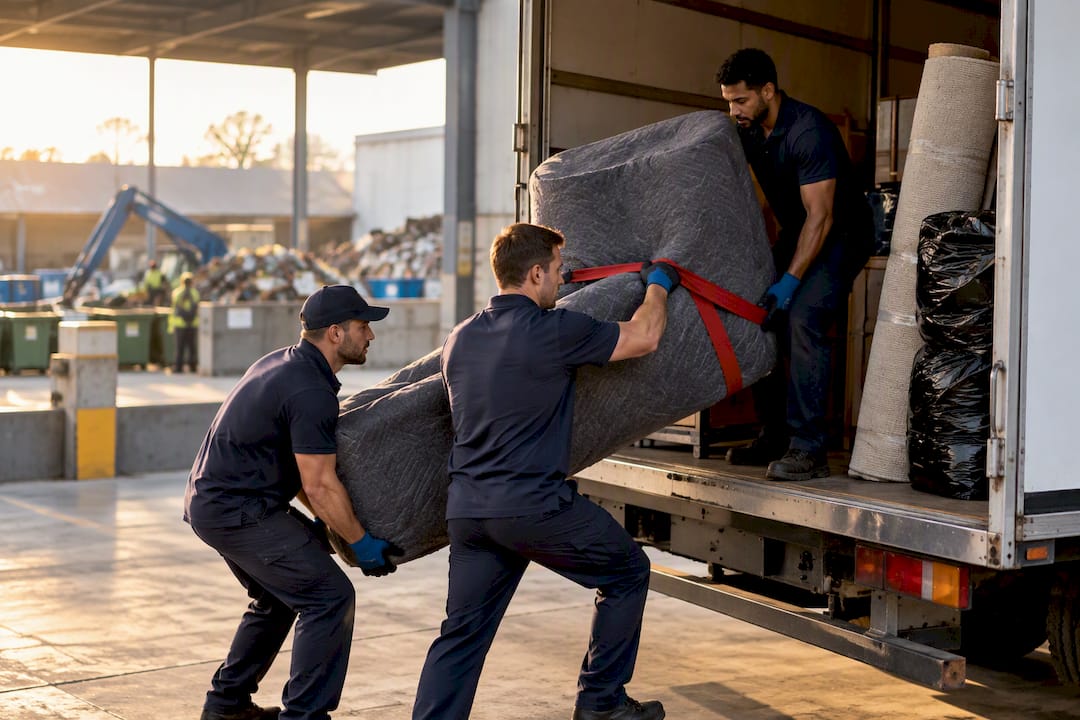 Removal crew loading bulky household items