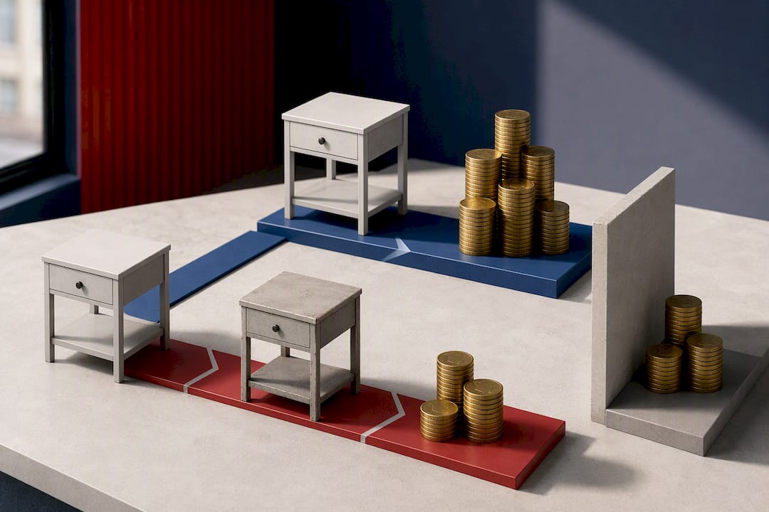 Illustration comparing item values and excess