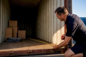 Removal planner measuring container interior space
