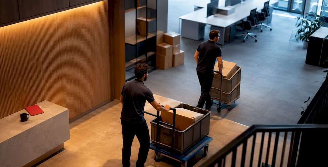 Office relocation underway between workspaces