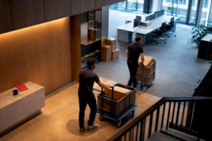 Office relocation underway between workspaces