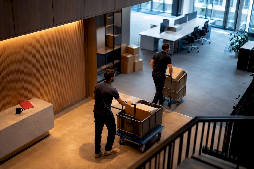 Office relocation underway between workspaces