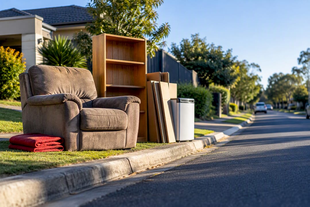 Bulky household items awaiting council collection
