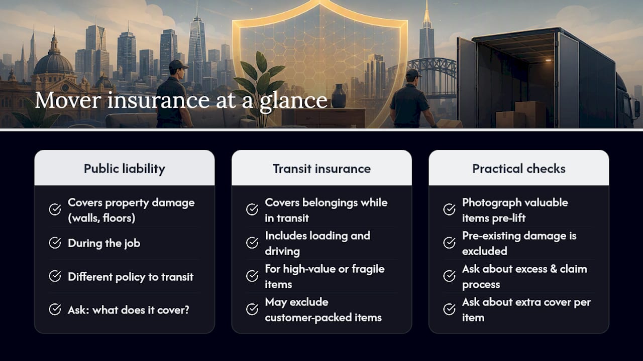 What insurance actually covers you during the lift? — overview diagram