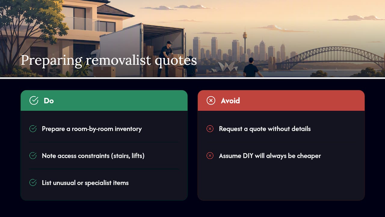 Why hiring a professional removalist often costs less than it looks — overview diagram