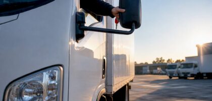 Anonymous moving truck at Melbourne rental yard