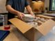 Kitchen breakables being carefully packed
